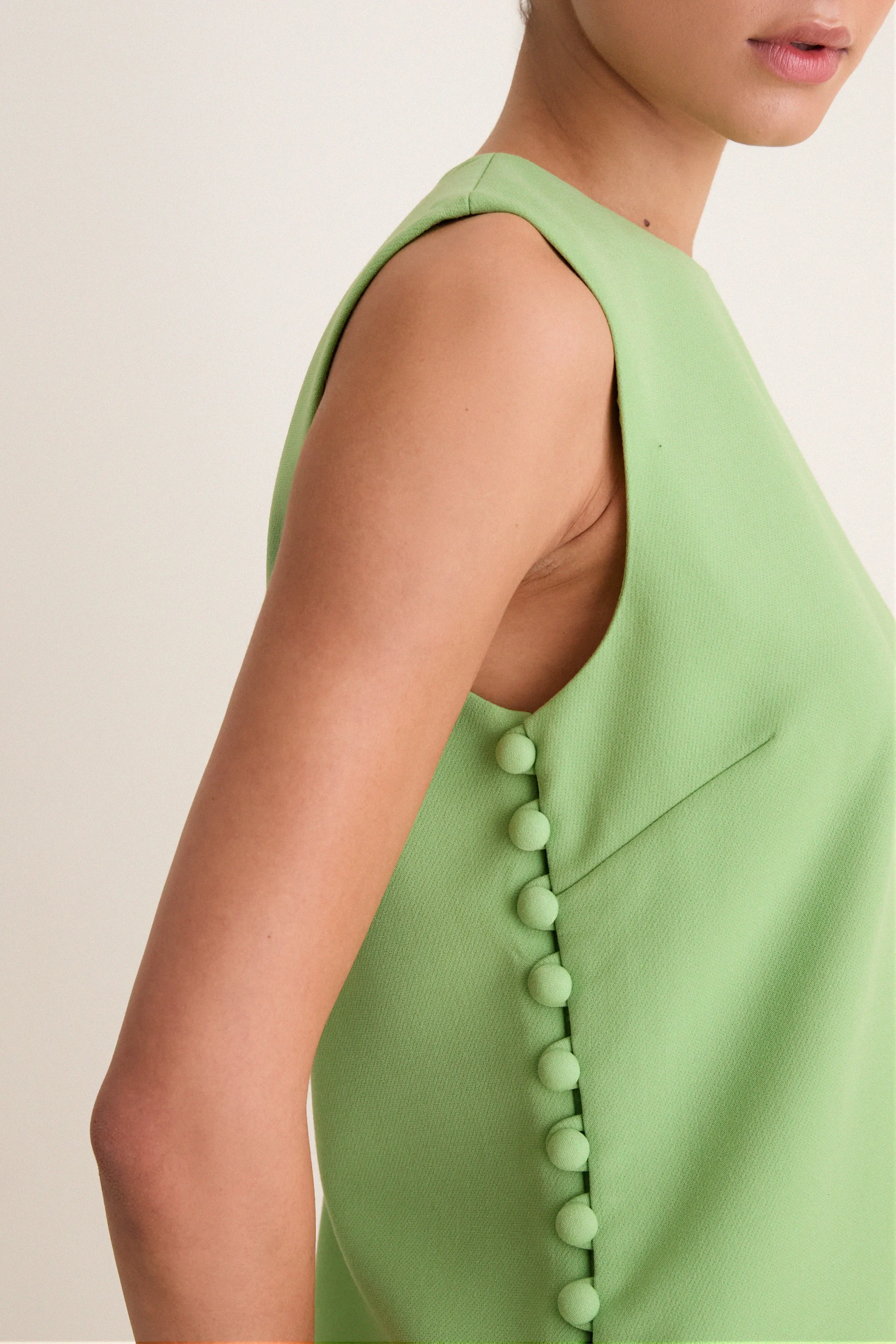 Pistachio Crepe Covered Button Millie Top sold by Tuckernuck product image thumbnail 5