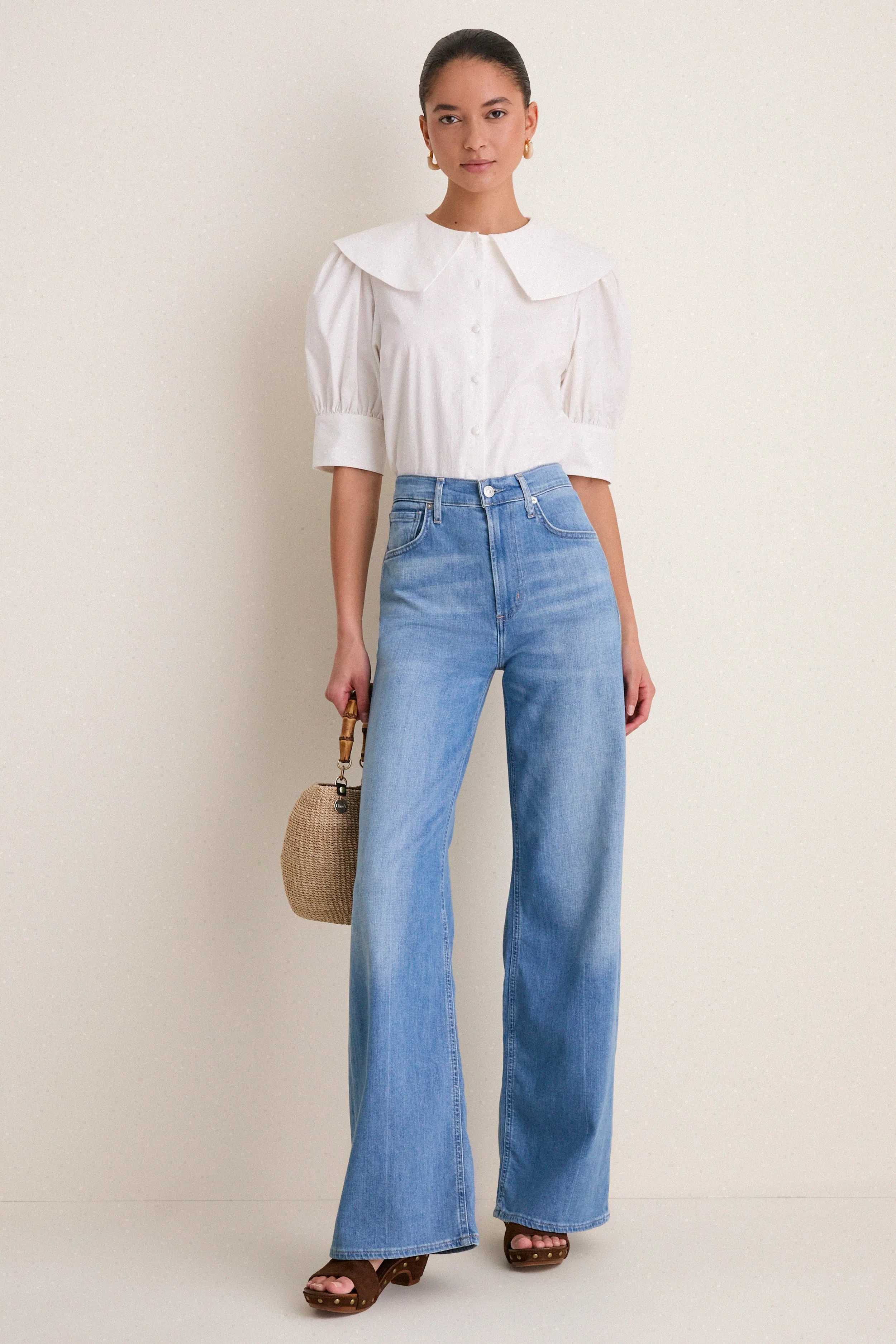 White Cotton Poplin Renee Blouse sold by Tuckernuck product image thumbnail 2