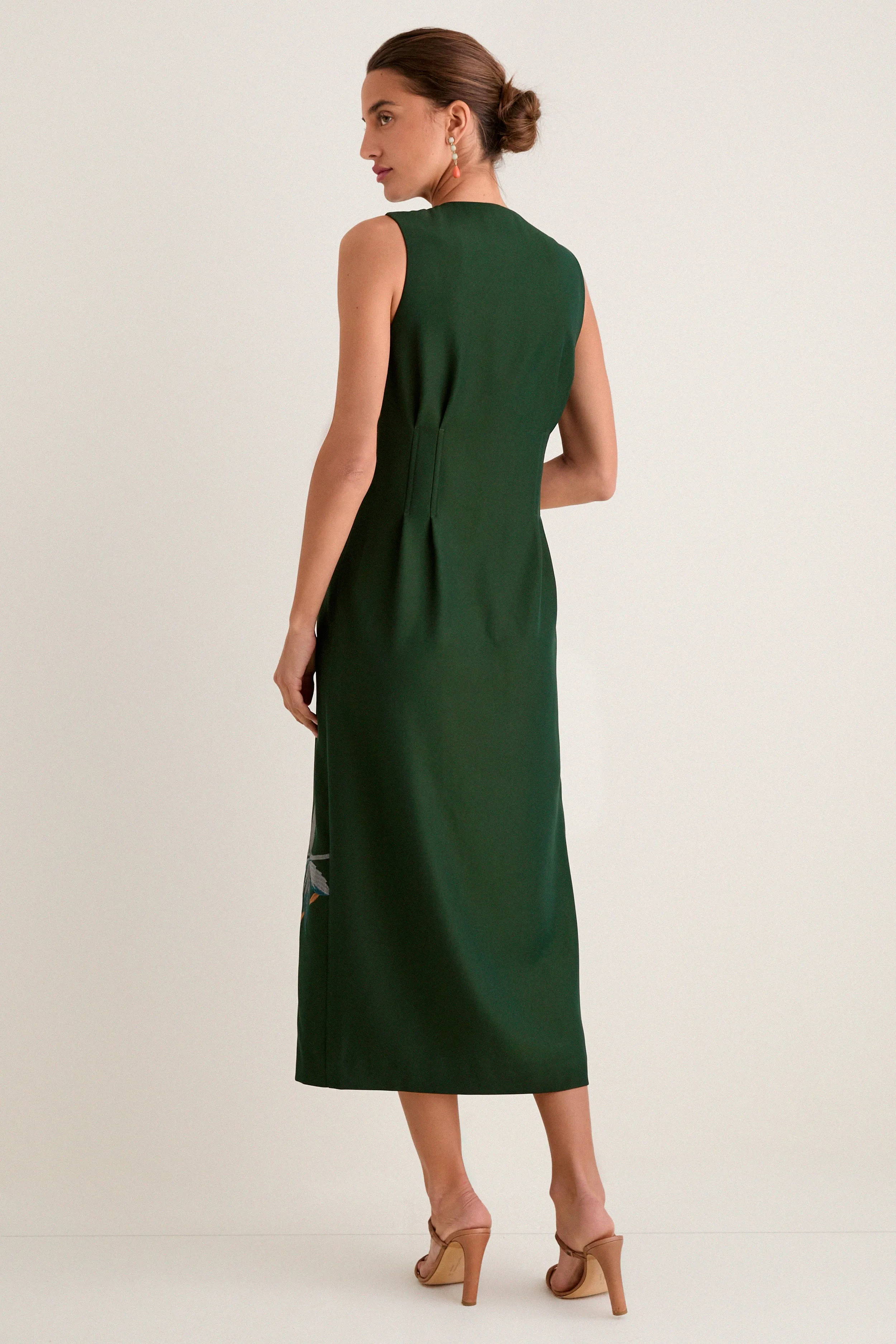 Verdant Green Crepe Embroidered Nell Dress sold by Tuckernuck product image thumbnail 4
