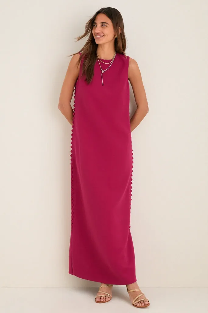 Raspberry Crepe Button Camille Maxi Dress sold by Tuckernuck product image thumbnail 4