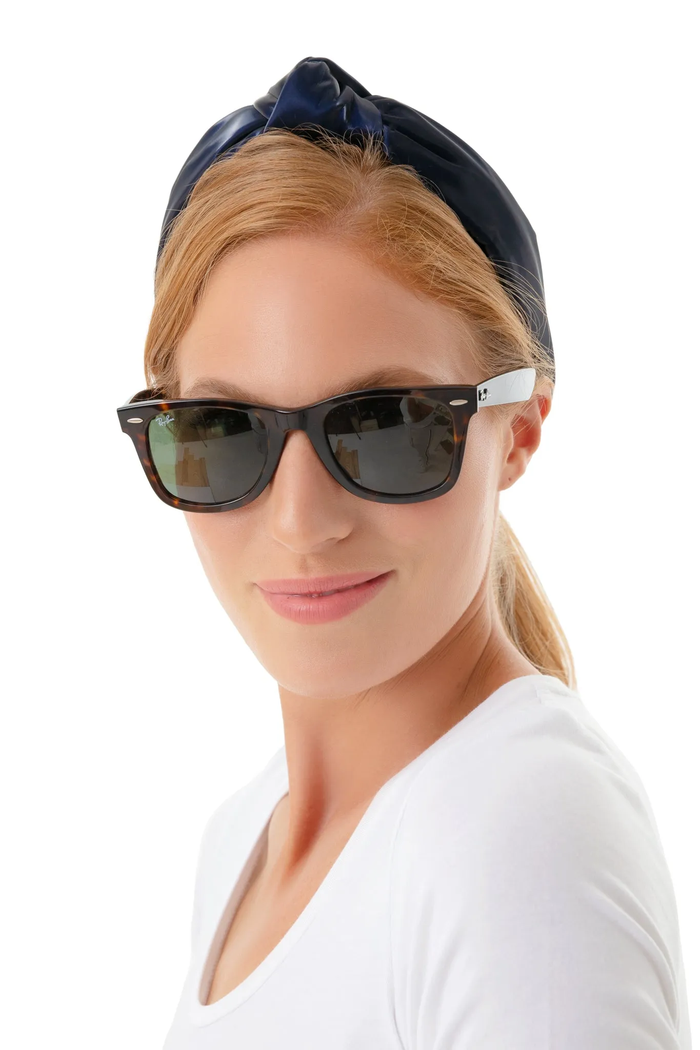 Navy Faux Leather Knotted Headband sold by Tuckernuck product image thumbnail 2