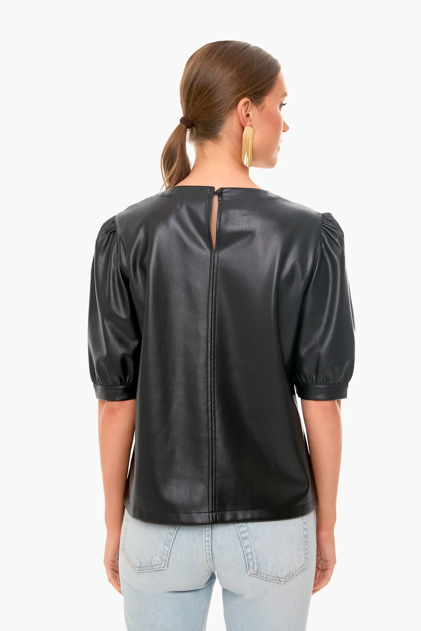 Vegan Leather Puff Sleeve Top sold by Tuckernuck product image thumbnail 4
