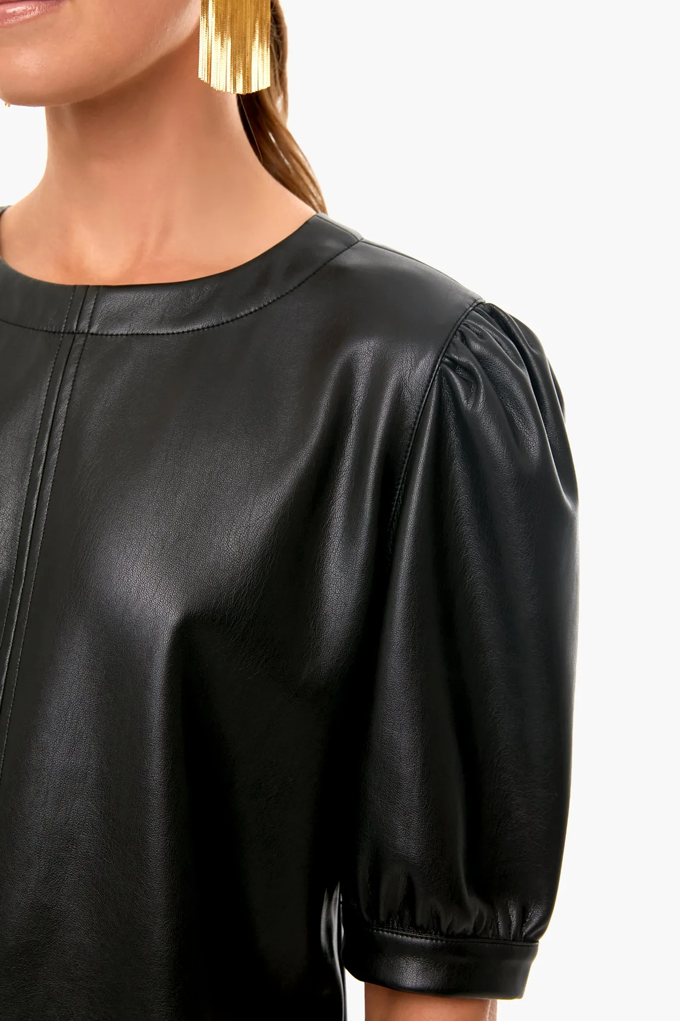 Vegan Leather Puff Sleeve Top sold by Tuckernuck product image thumbnail 5