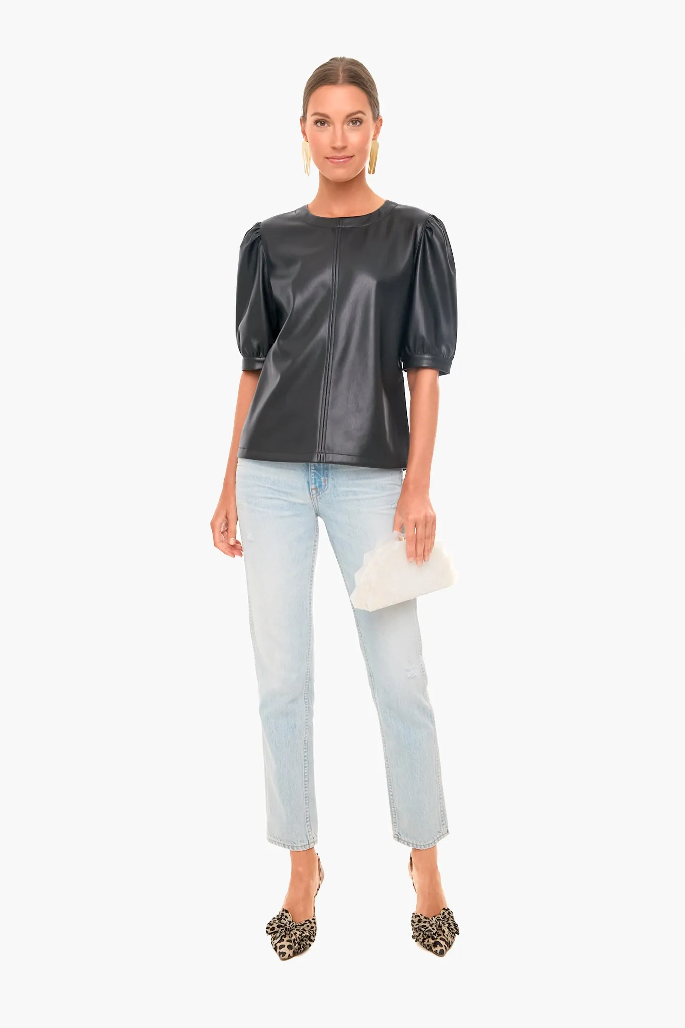 Vegan Leather Puff Sleeve Top sold by Tuckernuck product image thumbnail 2