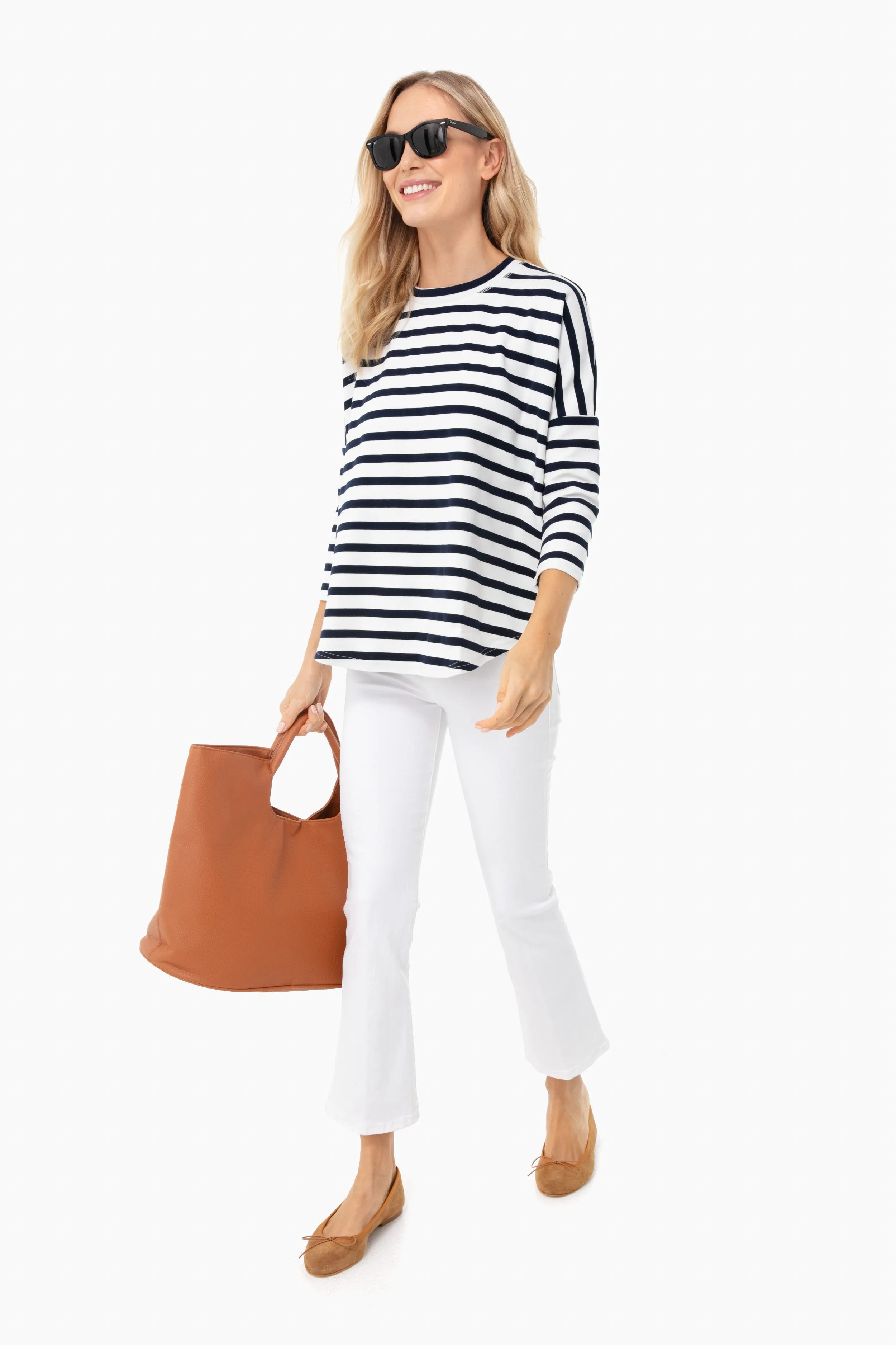 Navy and White Swing Sweatshirt sold by Tuckernuck product image thumbnail 3