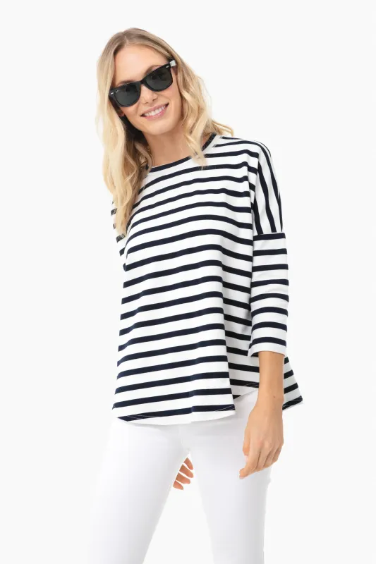 Navy and White Swing Sweatshirt made by Pomander Place