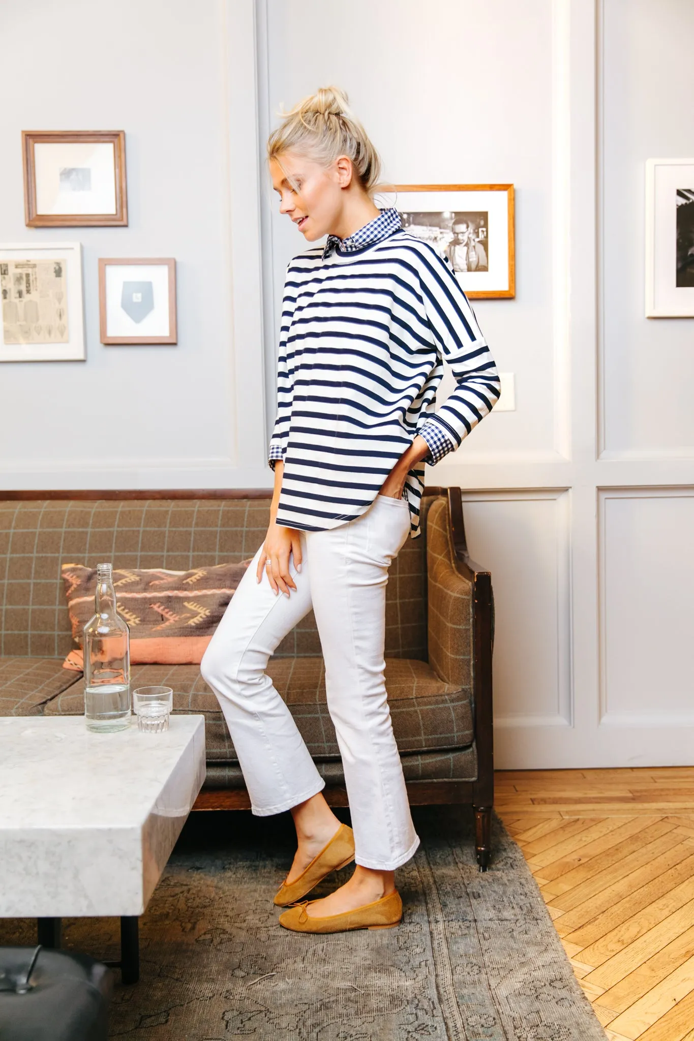 Navy and White Swing Sweatshirt sold by Tuckernuck product image thumbnail 2