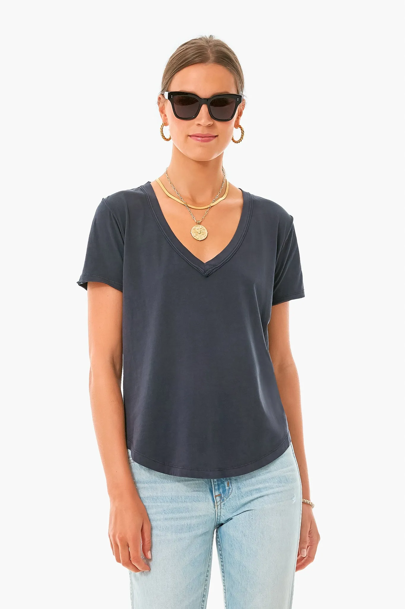 Black Organic Cotton V Neck Tee sold by Tuckernuck product image thumbnail 5