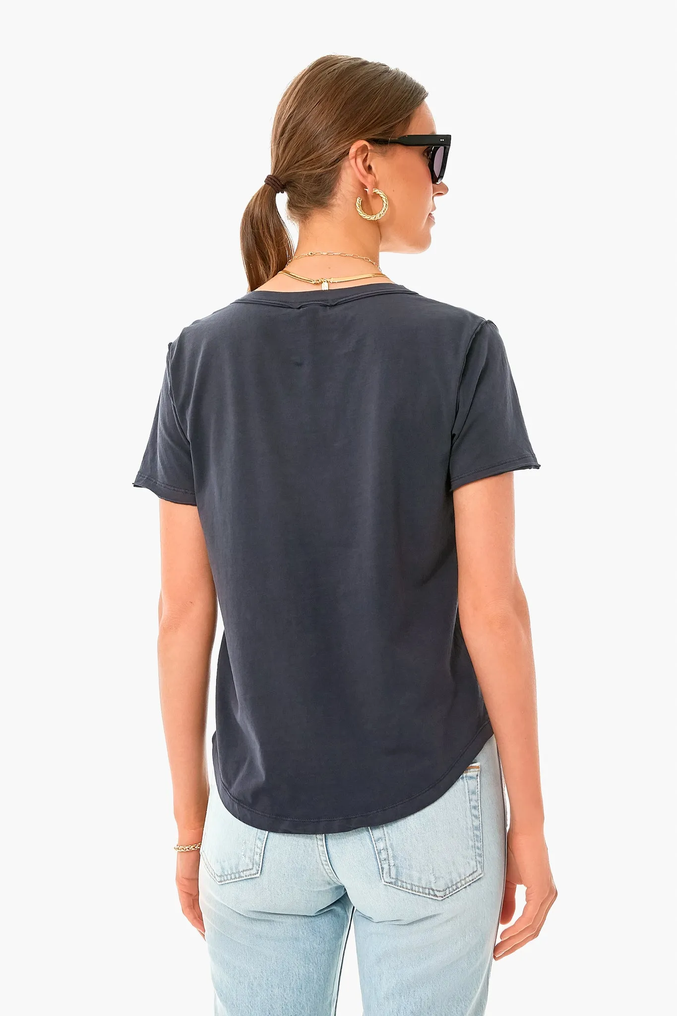 Black Organic Cotton V Neck Tee sold by Tuckernuck product image thumbnail 4