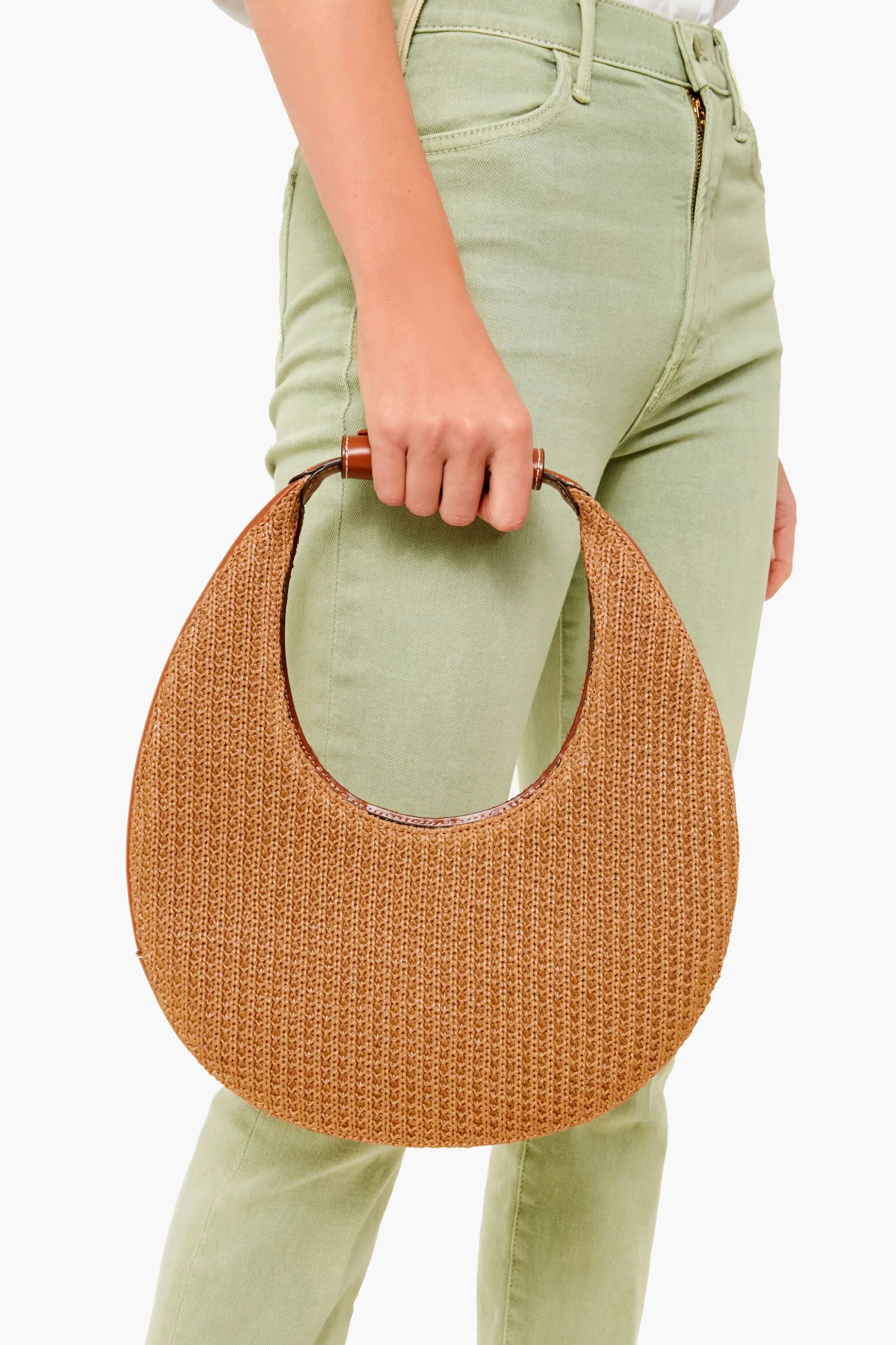 Tan Raffia Moon Tote Bag sold by Tuckernuck product image thumbnail 2
