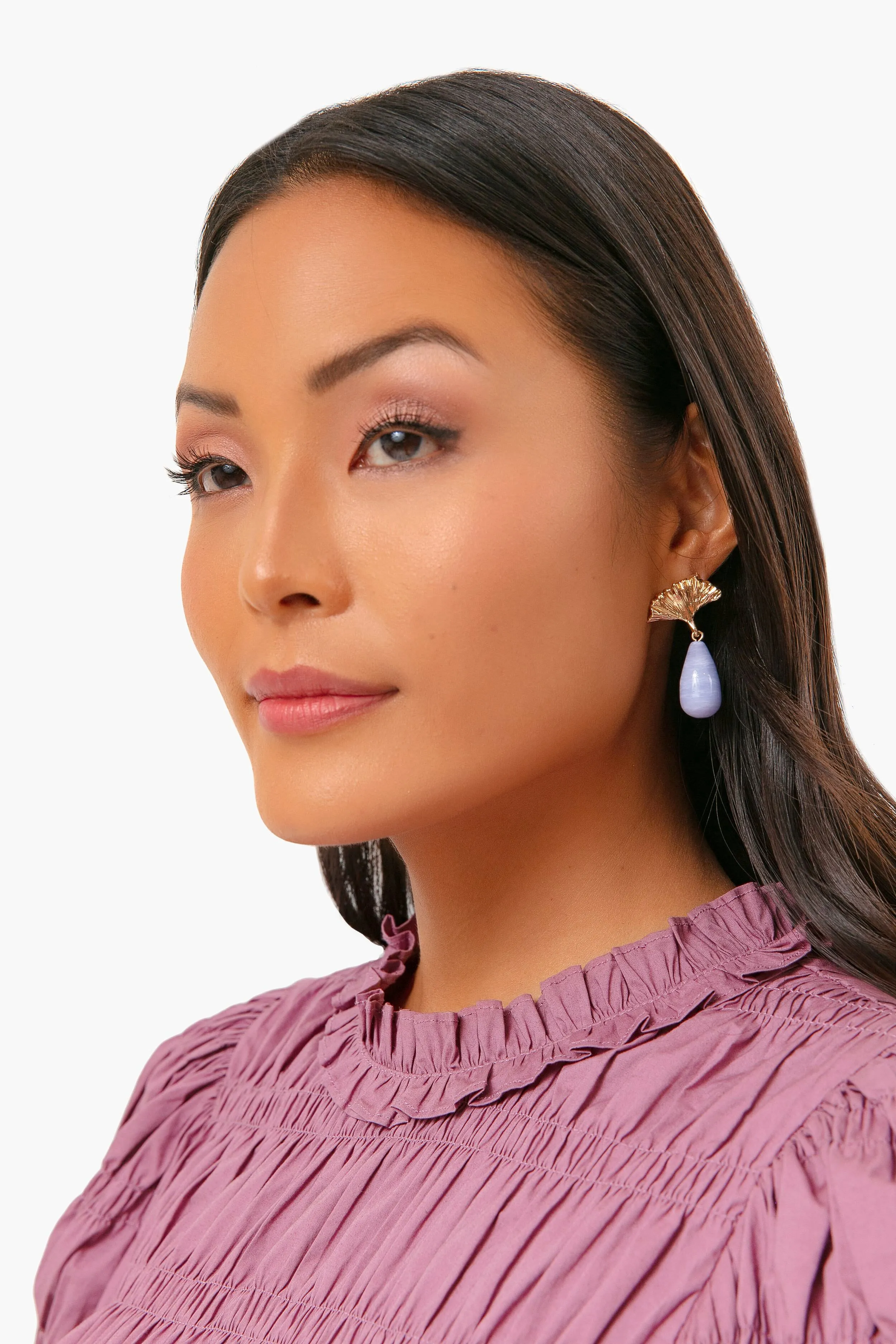 Light Blue Gingko Drop Earrings sold by Tuckernuck product image thumbnail 3