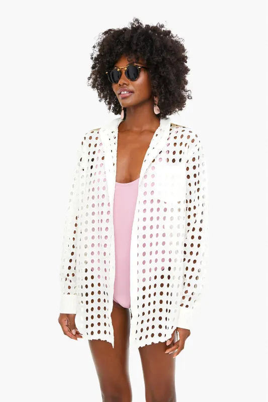 Marshmallow Eyelet Oxford Tunic made by SOLID & STRIPED