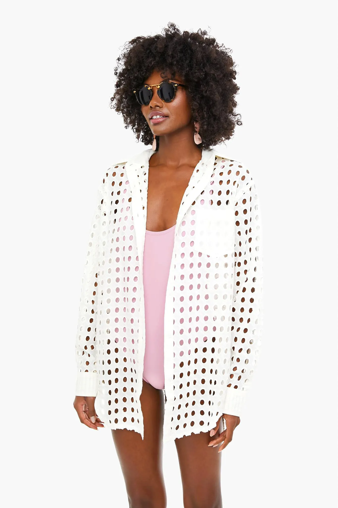 Marshmallow Eyelet Oxford Tunic sold by Tuckernuck