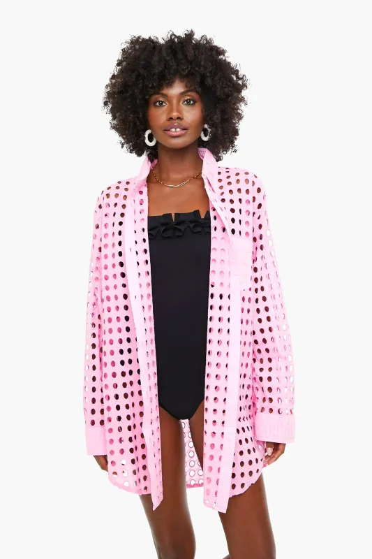 Bubblegum Eyelet Oxford Tunic sold by Tuckernuck