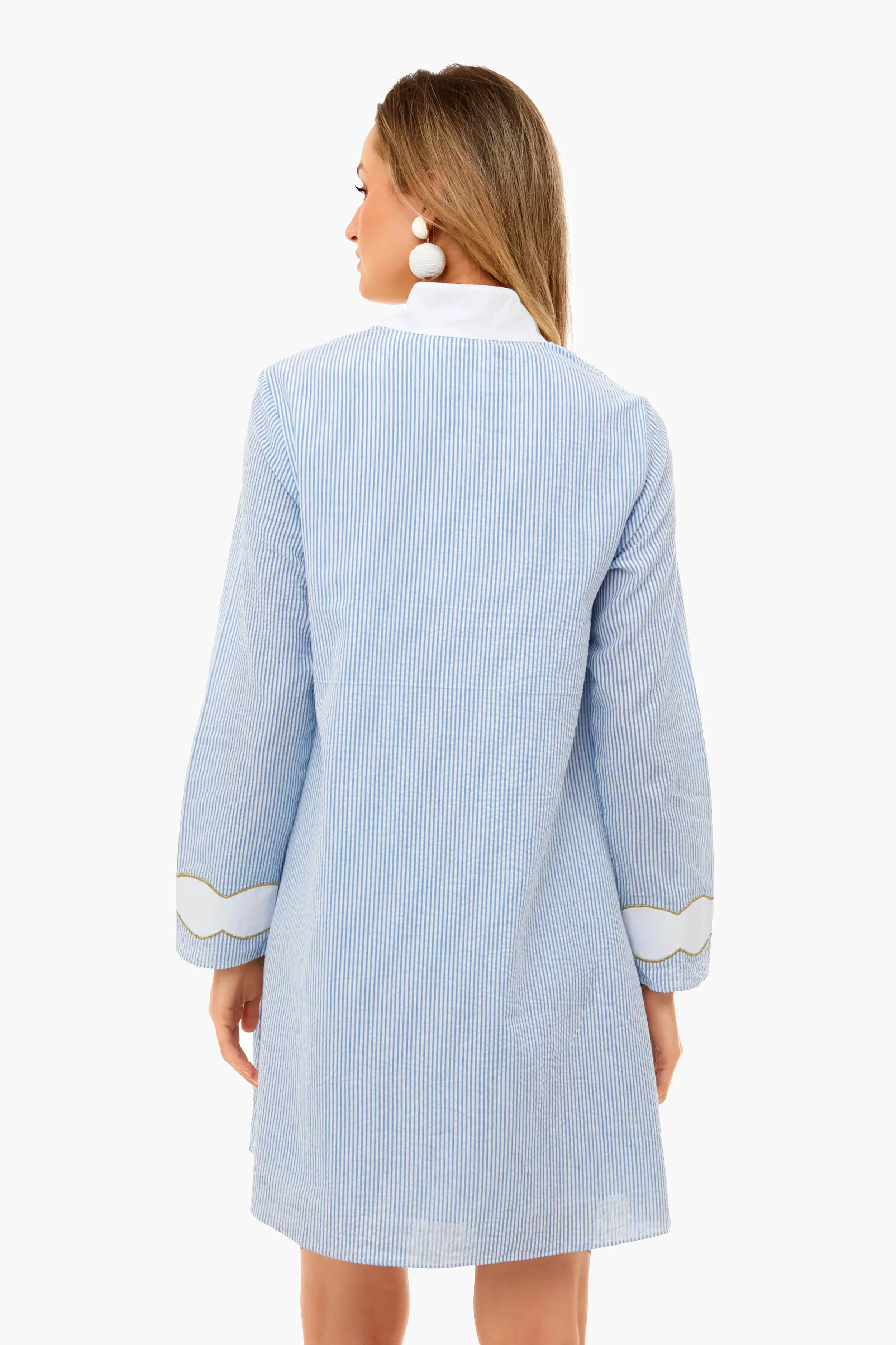 Blue Seersucker Gail Dress sold by Tuckernuck product image thumbnail 4