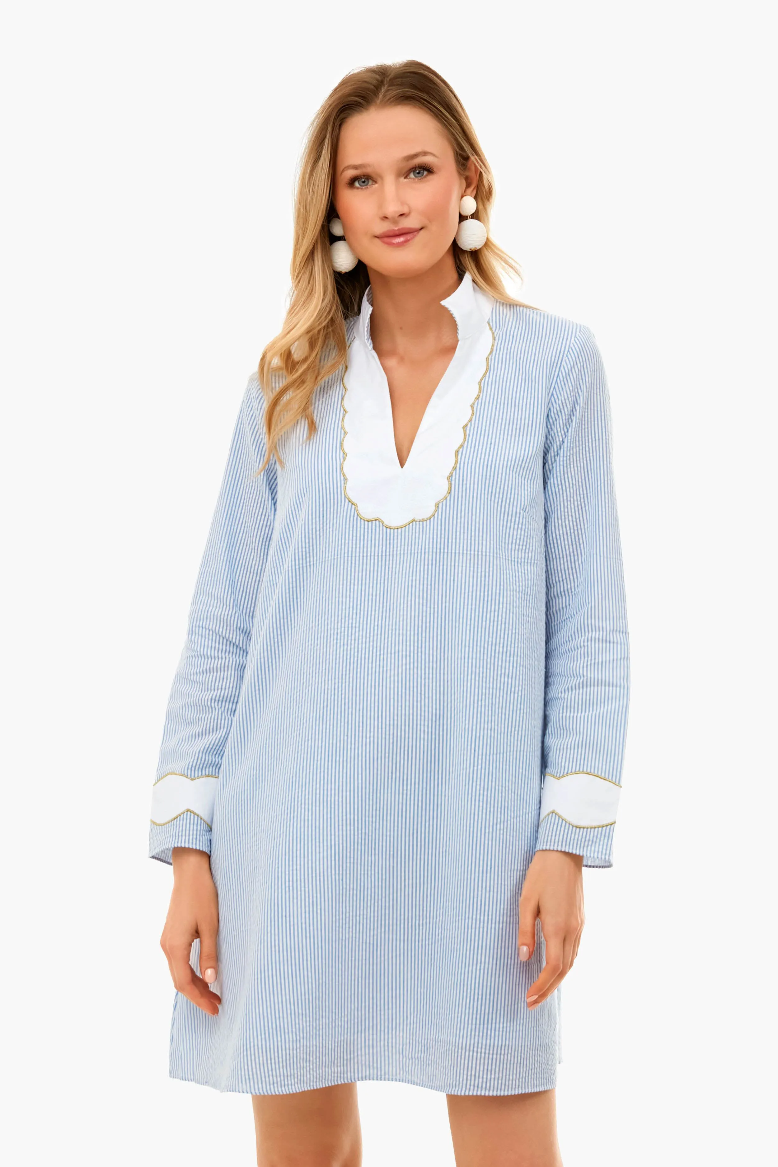 Blue Seersucker Gail Dress sold by Tuckernuck product image thumbnail 2