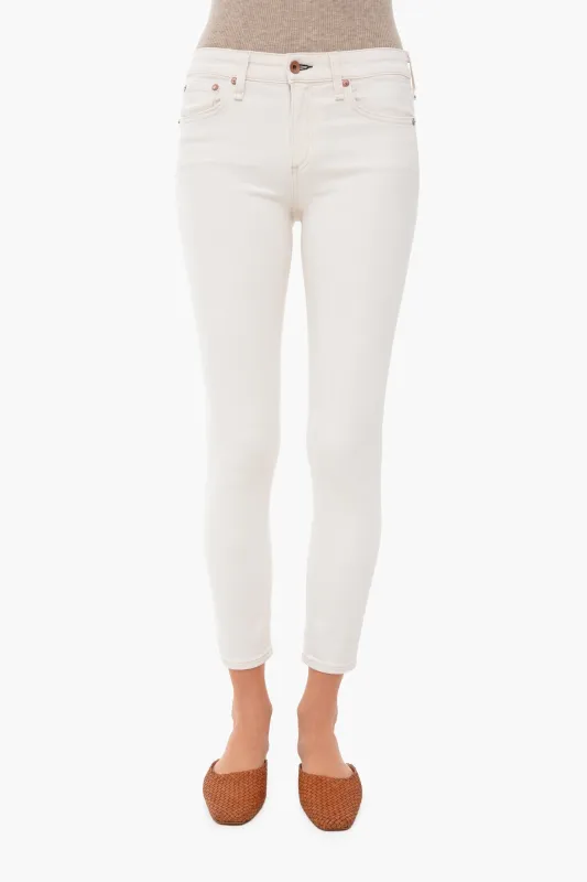 Ecru Cate Mid Rise Ankle Skinny made by rag & bone