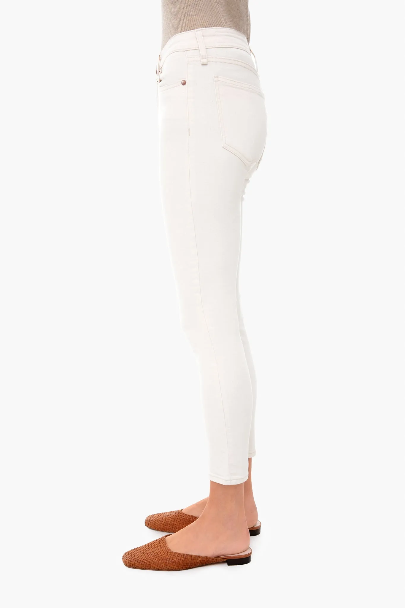 Ecru Cate Mid Rise Ankle Skinny sold by Tuckernuck product image thumbnail 3