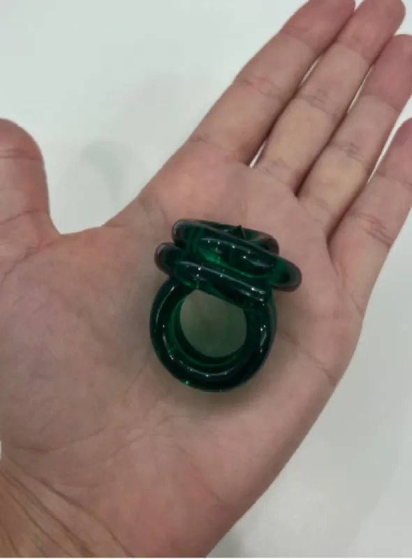 Green Acrylic Swirl Ring sold by Tuckernuck