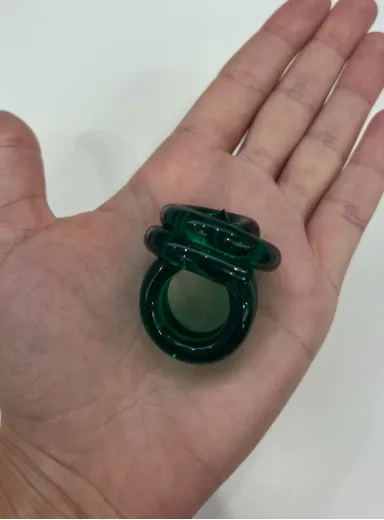 Green Acrylic Swirl Ring sold by Tuckernuck