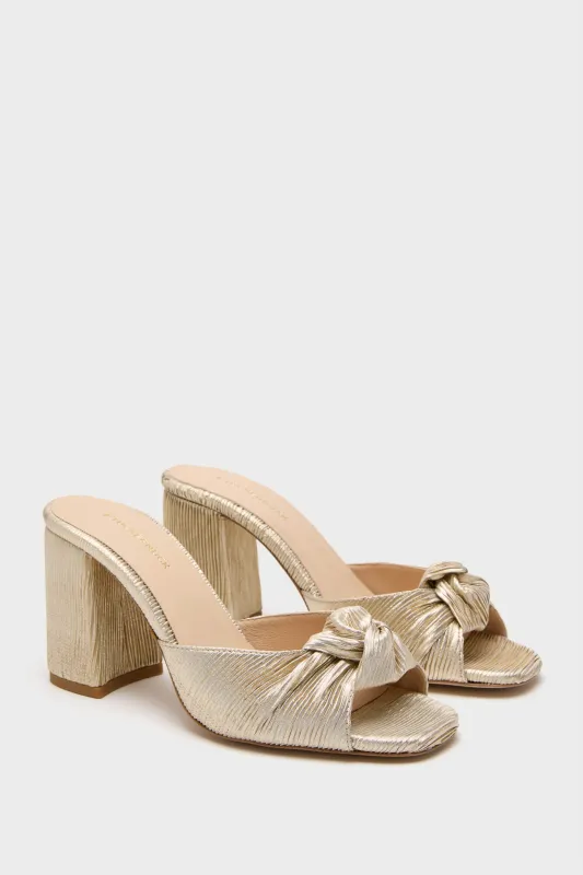 Gold Pleated Blake Heels sold by Tuckernuck