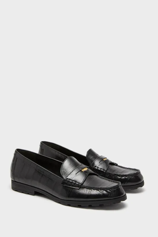 Black Penny Lug Loafers sold by Tuckernuck