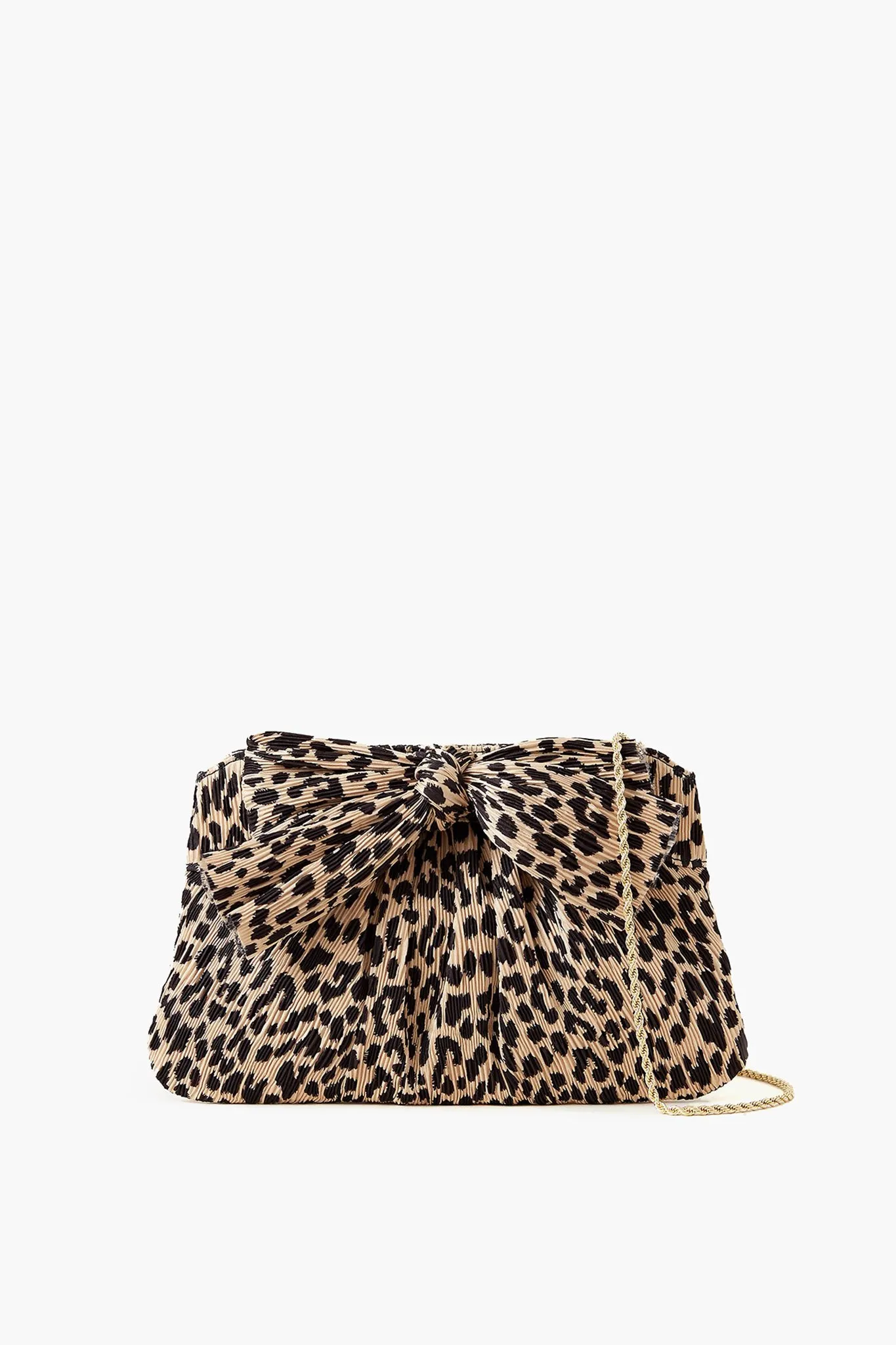 Leopard Rayne Pleated Frame Clutch sold by Tuckernuck