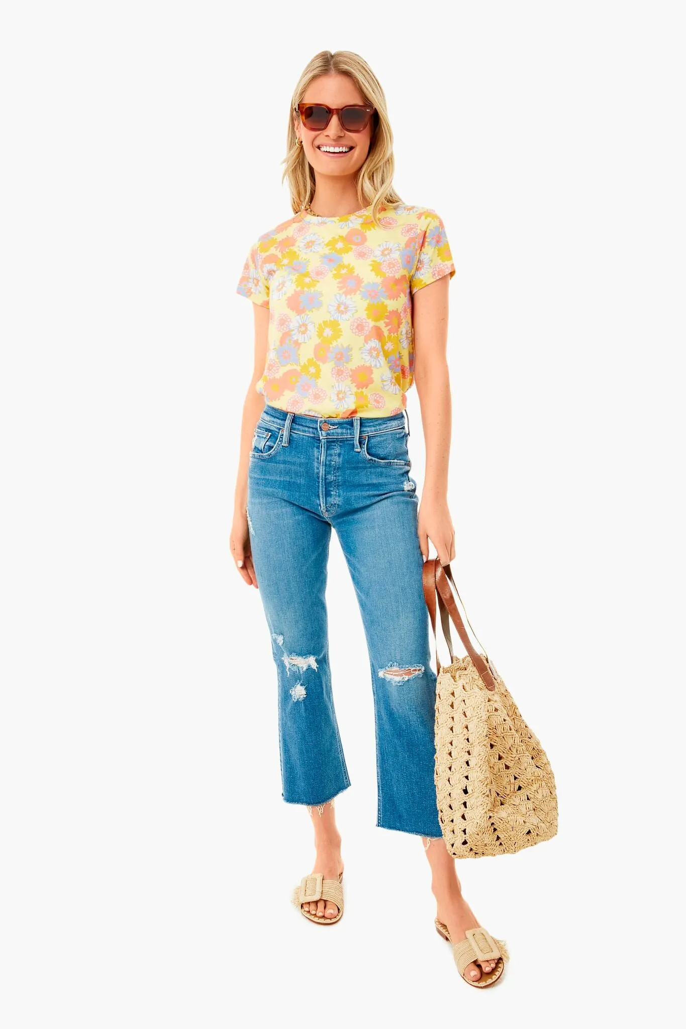 White Vintage Floral Swing Crew Tee sold by Tuckernuck product image thumbnail 2