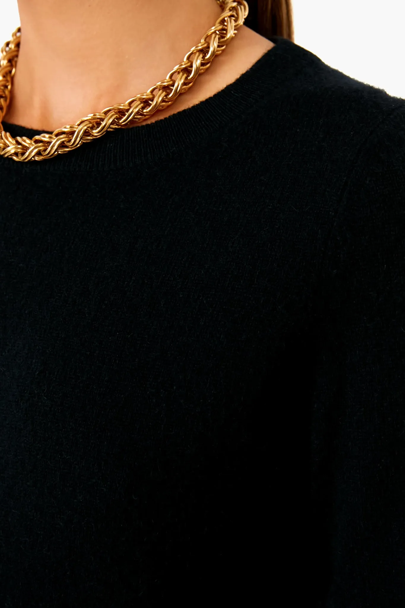 Black Cashmere Classic Crewneck Sweater sold by Tuckernuck product image thumbnail 5