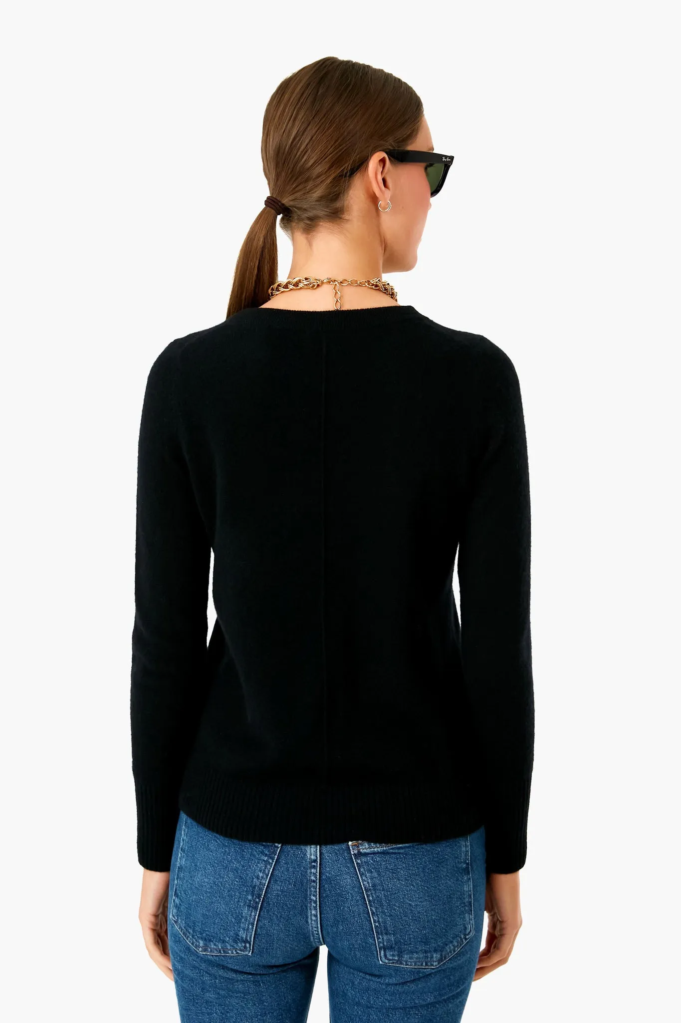 Black Cashmere Classic Crewneck Sweater sold by Tuckernuck product image thumbnail 4