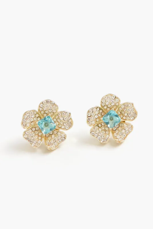 London Blue Flower Stud Earring made by Tuckernuck