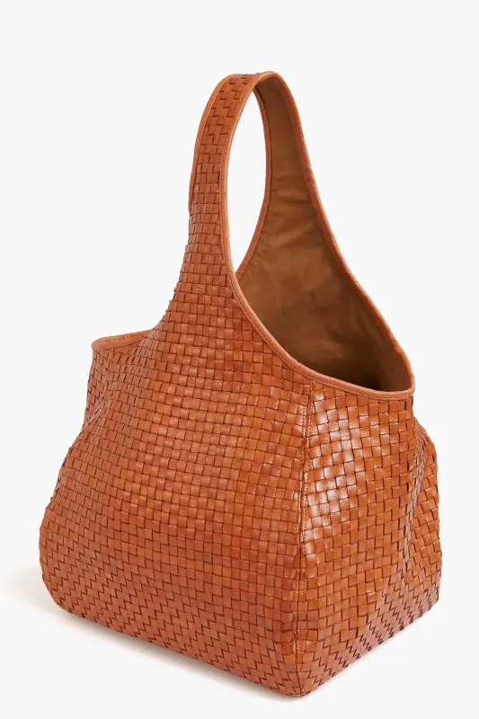 Natural Woven Checker Bando Bag made by Clare Vivier