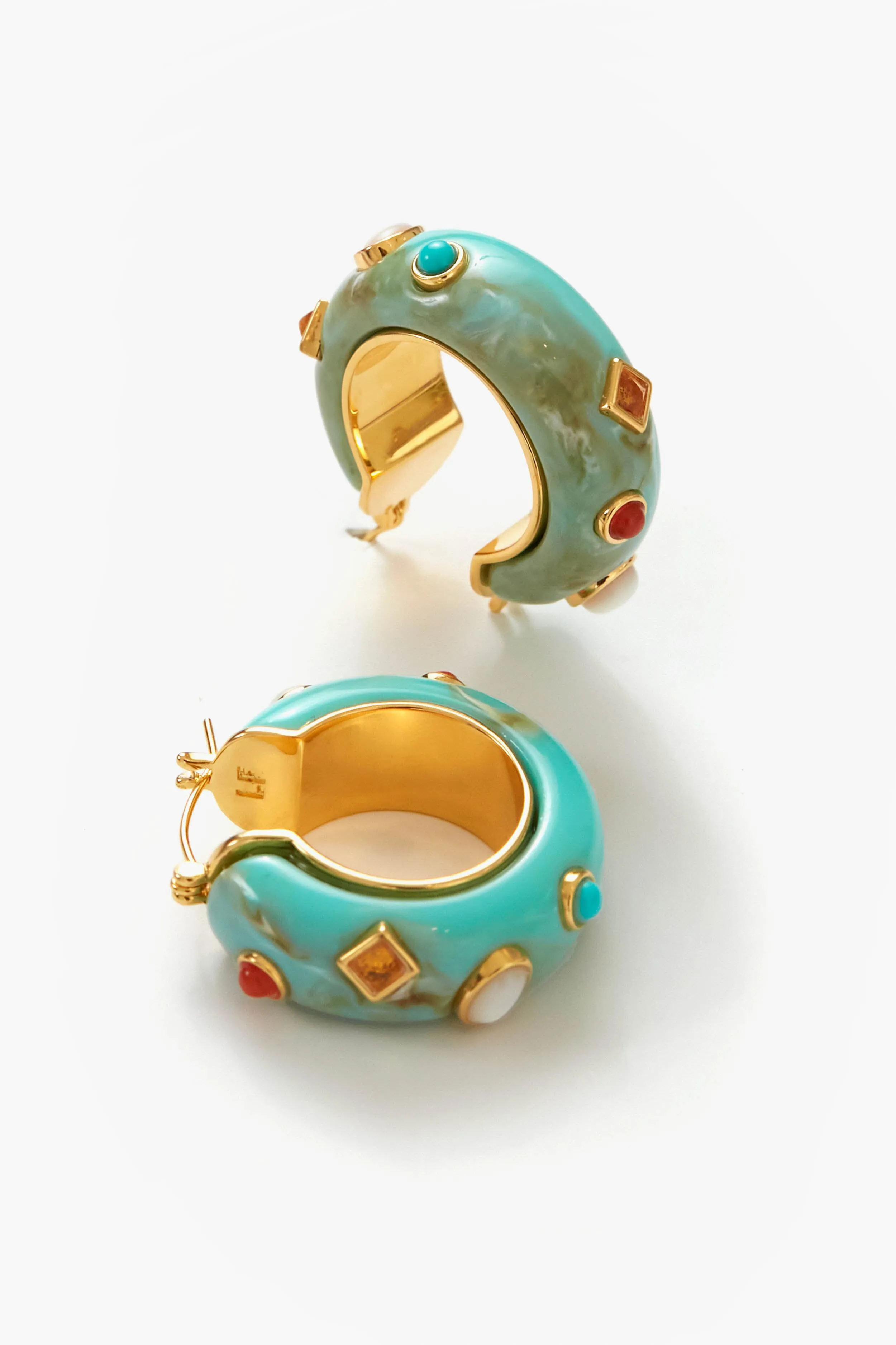 Turquoise La Bomba Hoops sold by Tuckernuck