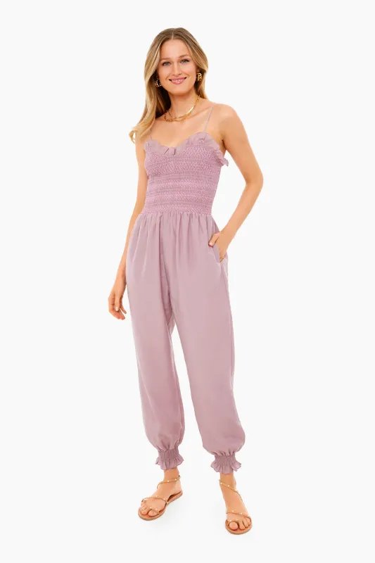 Lilac Chalk Simone Jumpsuit made by Hunter Bell NYC
