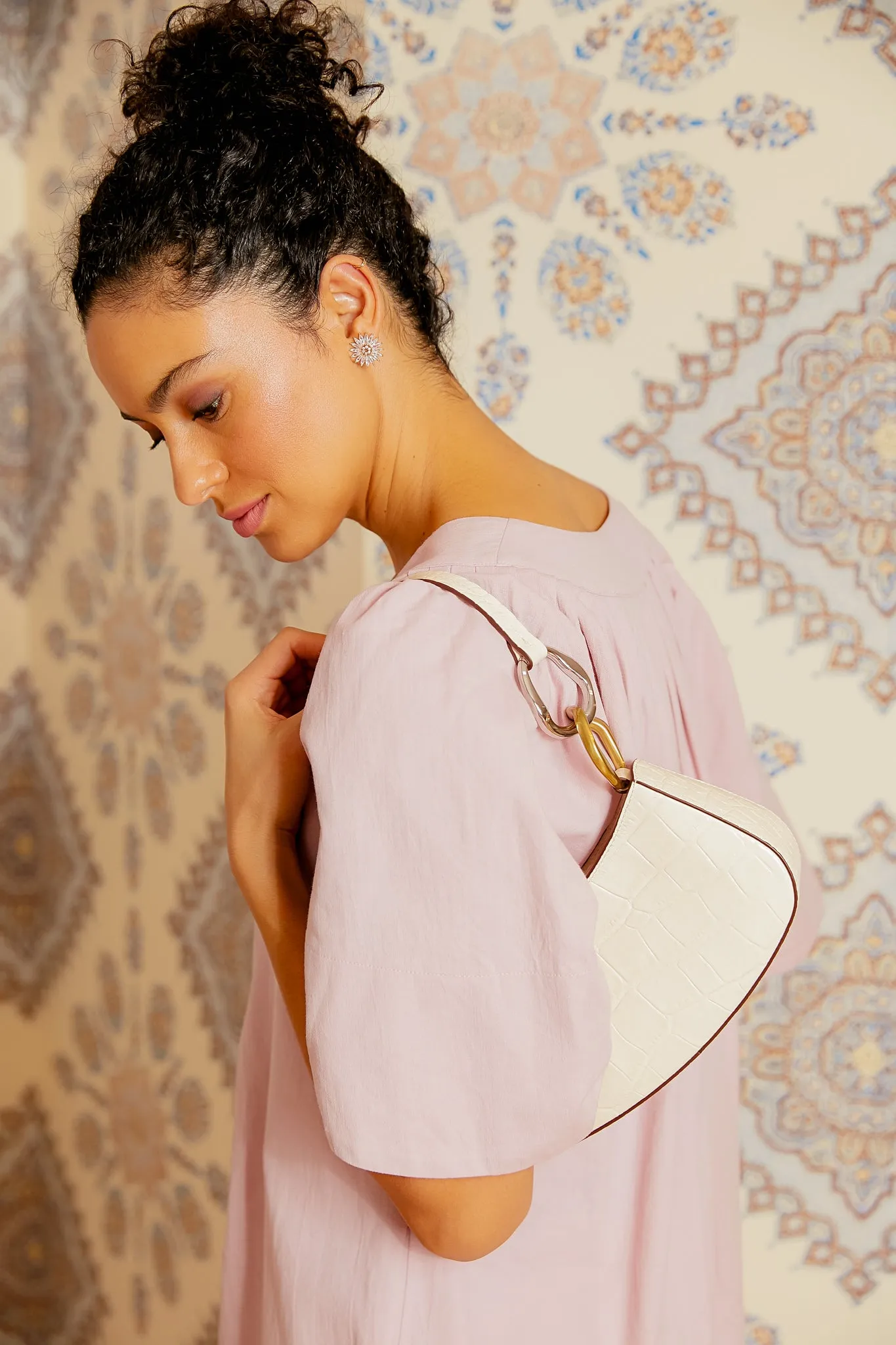 White Faux Croc Ollie Bag sold by Tuckernuck product image thumbnail 2