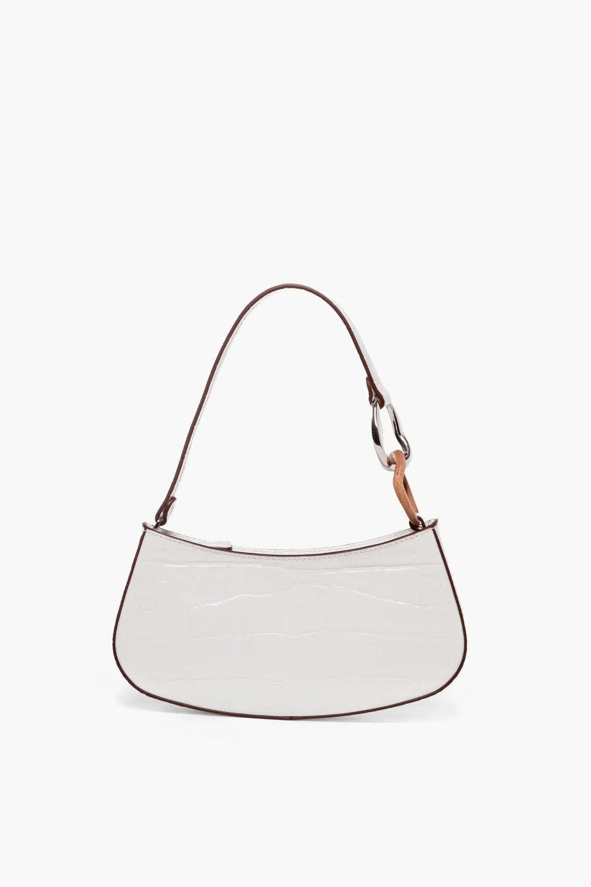 White Faux Croc Ollie Bag sold by Tuckernuck