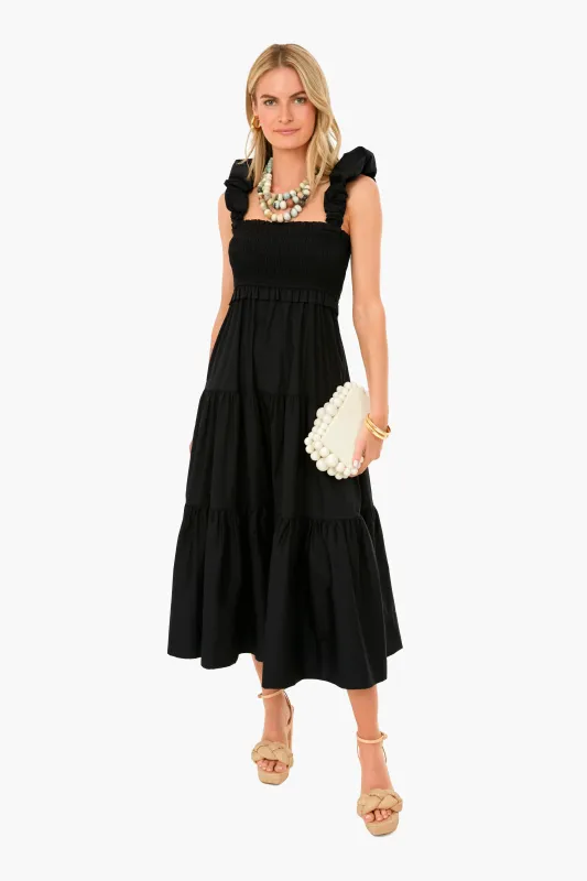 Black Sloane Sleeveless Smocked Dress sold by Tuckernuck
