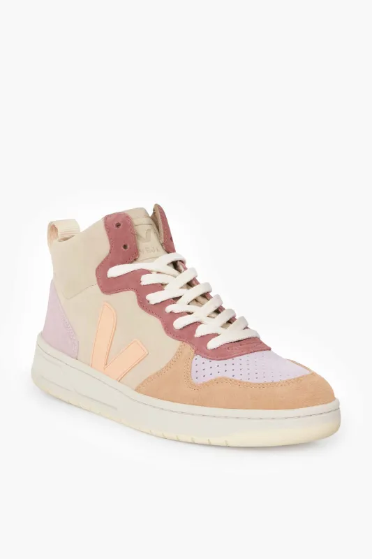 Multicolor Peach V-15 High Top Sneakers made by Veja