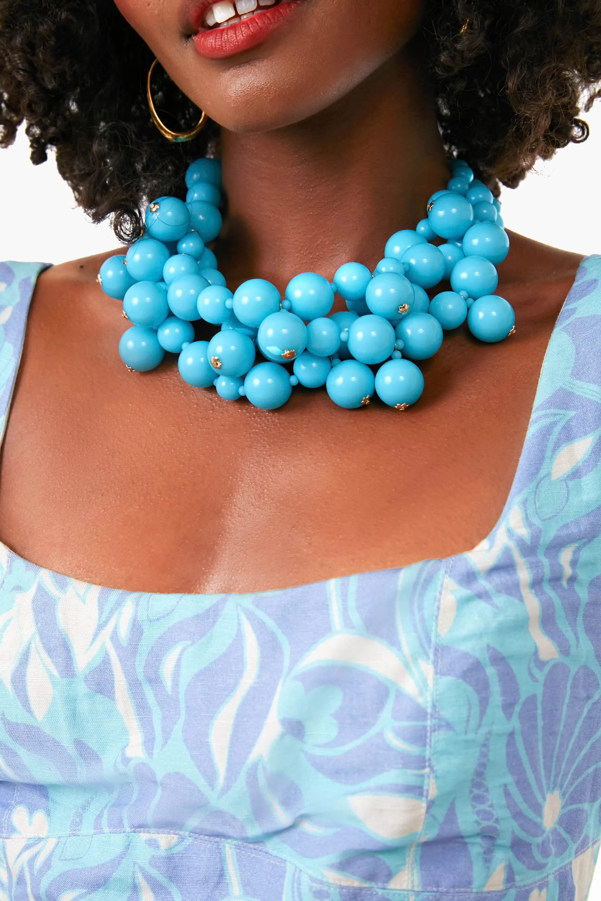Turquoise Cluster Drops Necklace sold by Tuckernuck product image thumbnail 2
