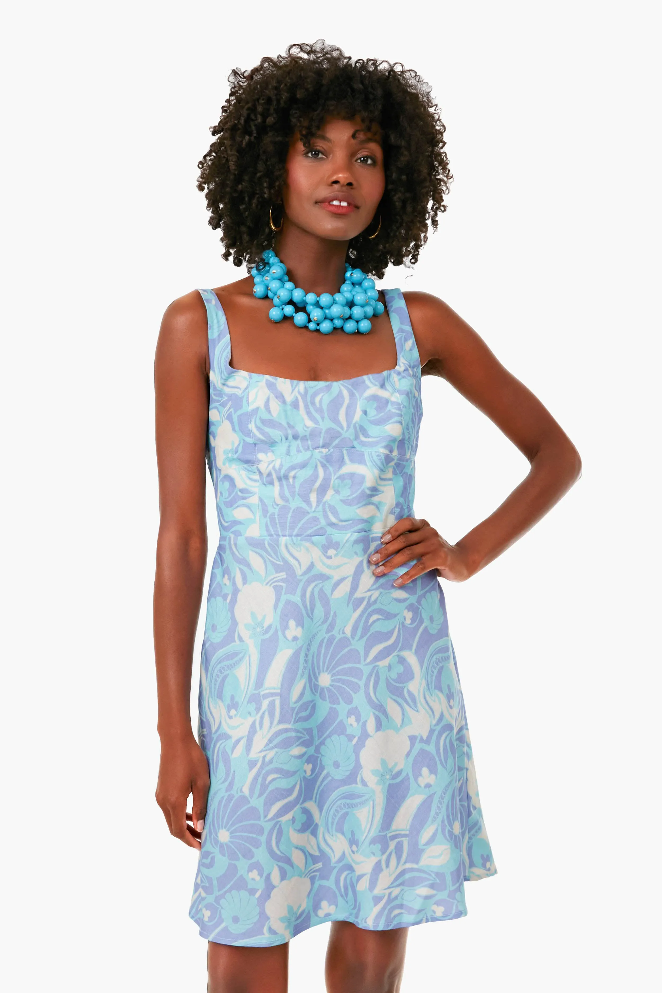 Turquoise Cluster Drops Necklace sold by Tuckernuck product image thumbnail 3