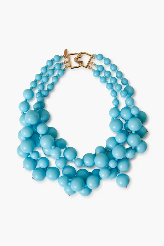 Turquoise Cluster Drops Necklace made by Kenneth Jay Lane