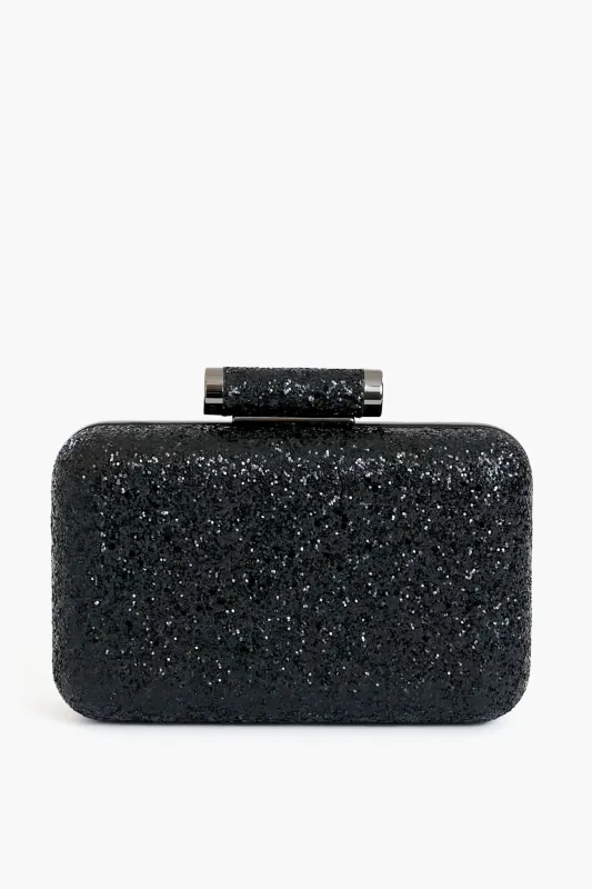 Black Rosie Glitter Clutch made by Olga Berg