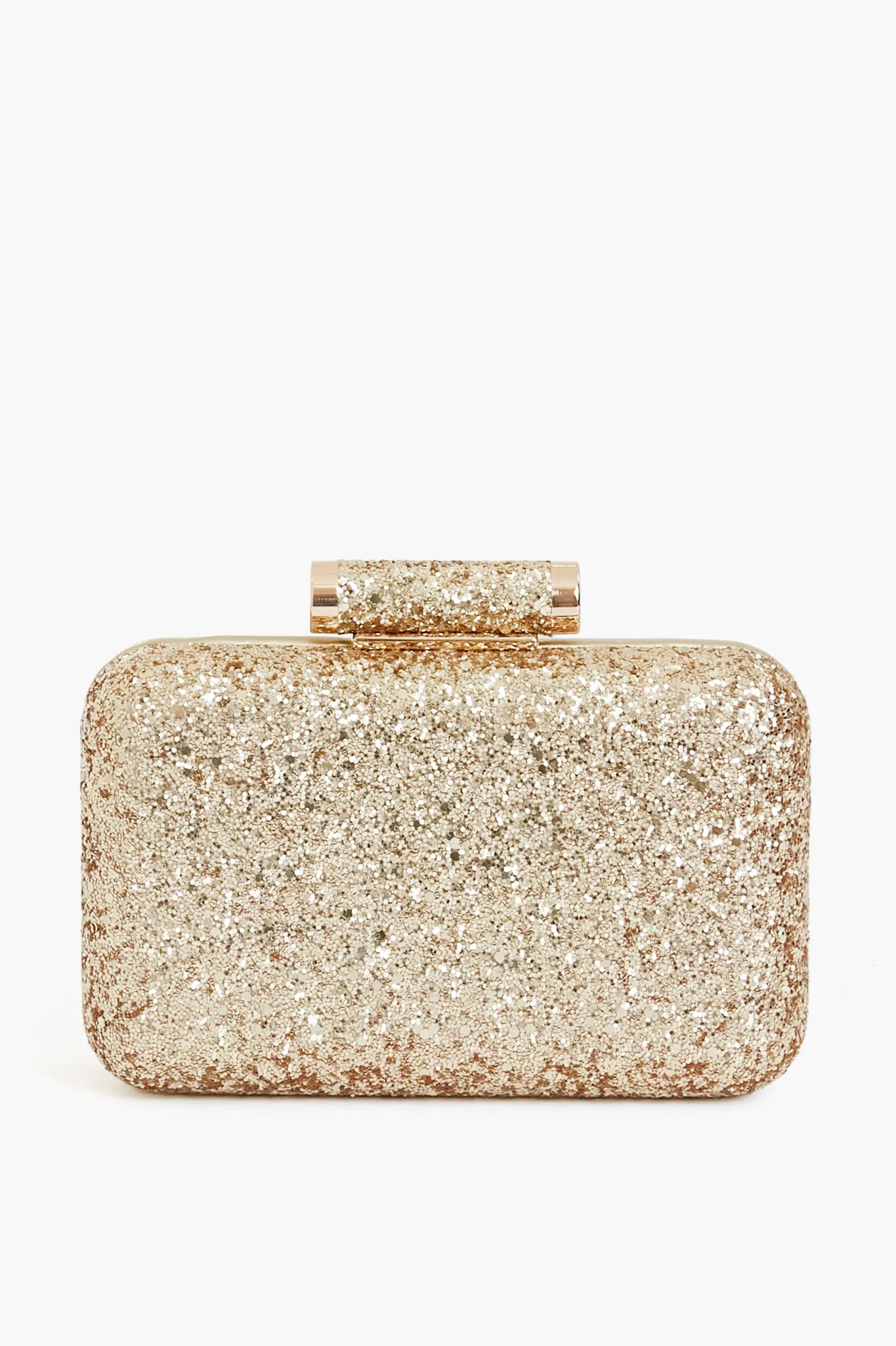 Gold Rosie Glitter Clutch sold by Tuckernuck