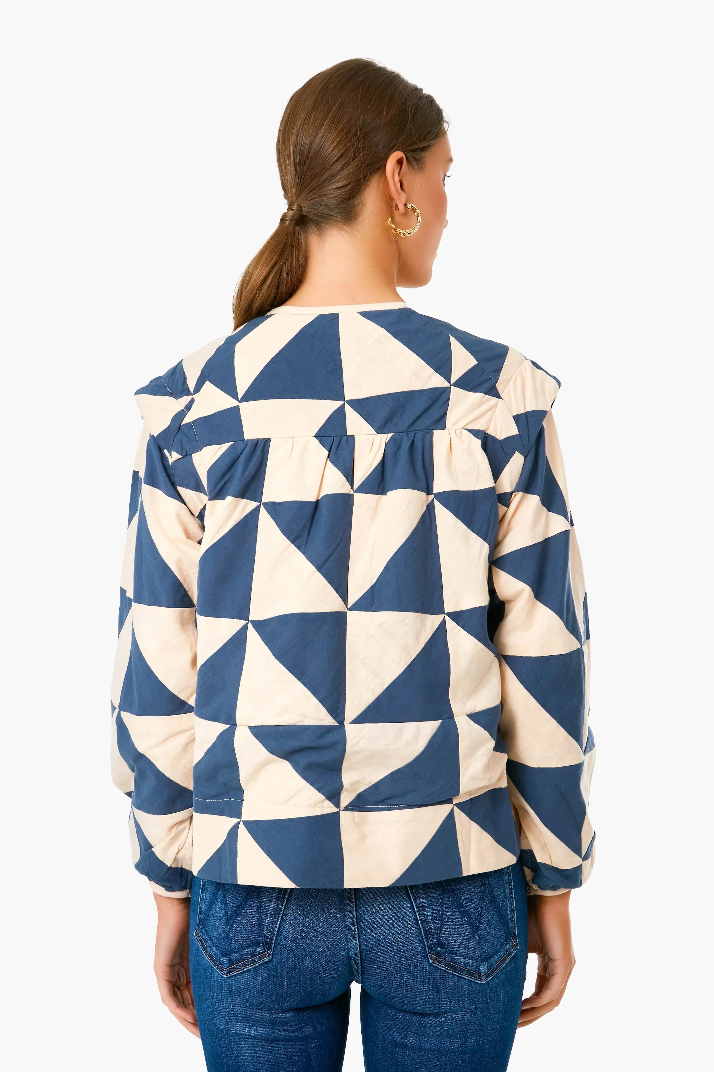 Navy Peach Patchwork Malaga Top sold by Tuckernuck product image thumbnail 4