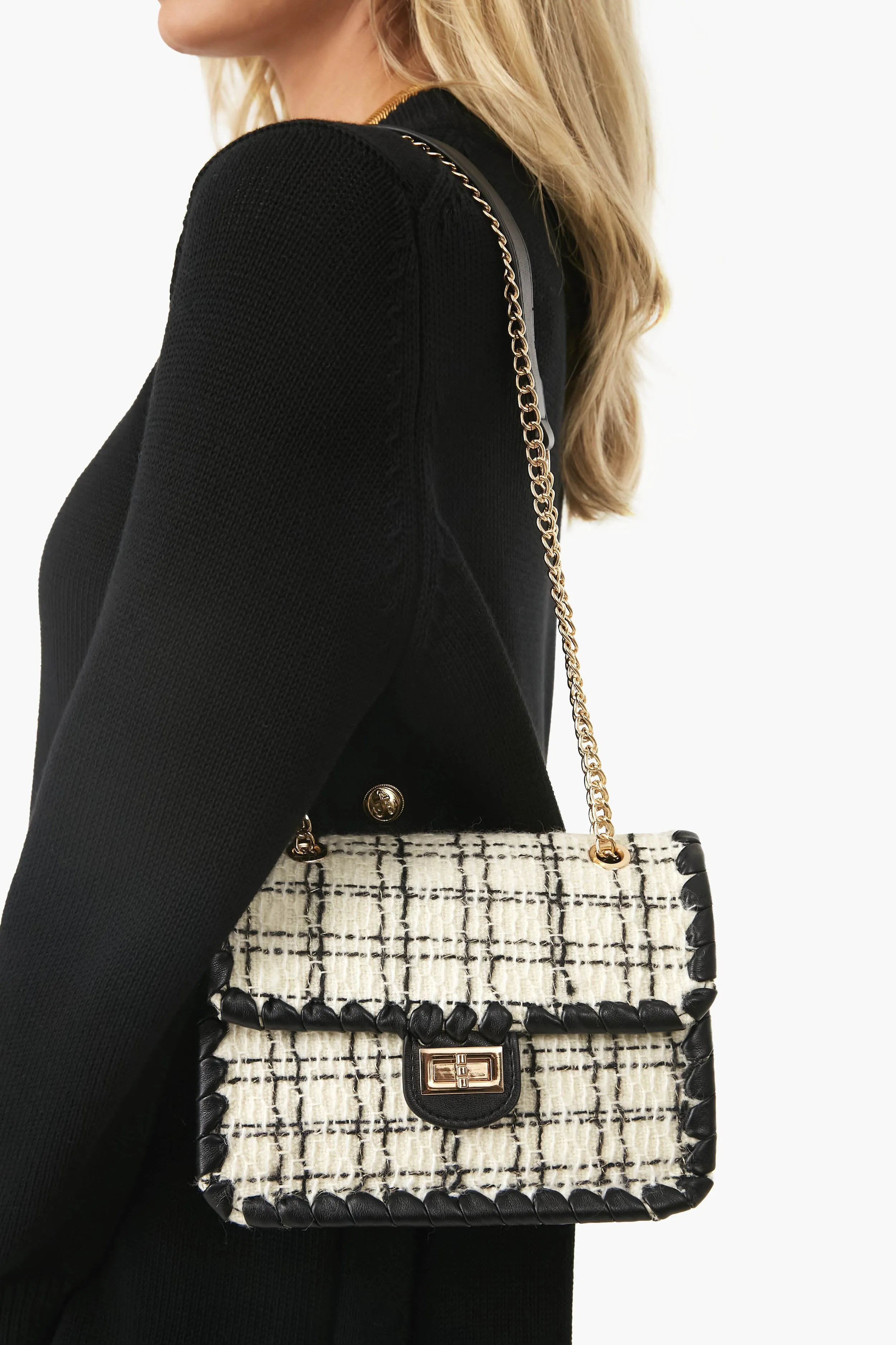 Black and White Tweed Marjorie Bag sold by Tuckernuck product image thumbnail 2