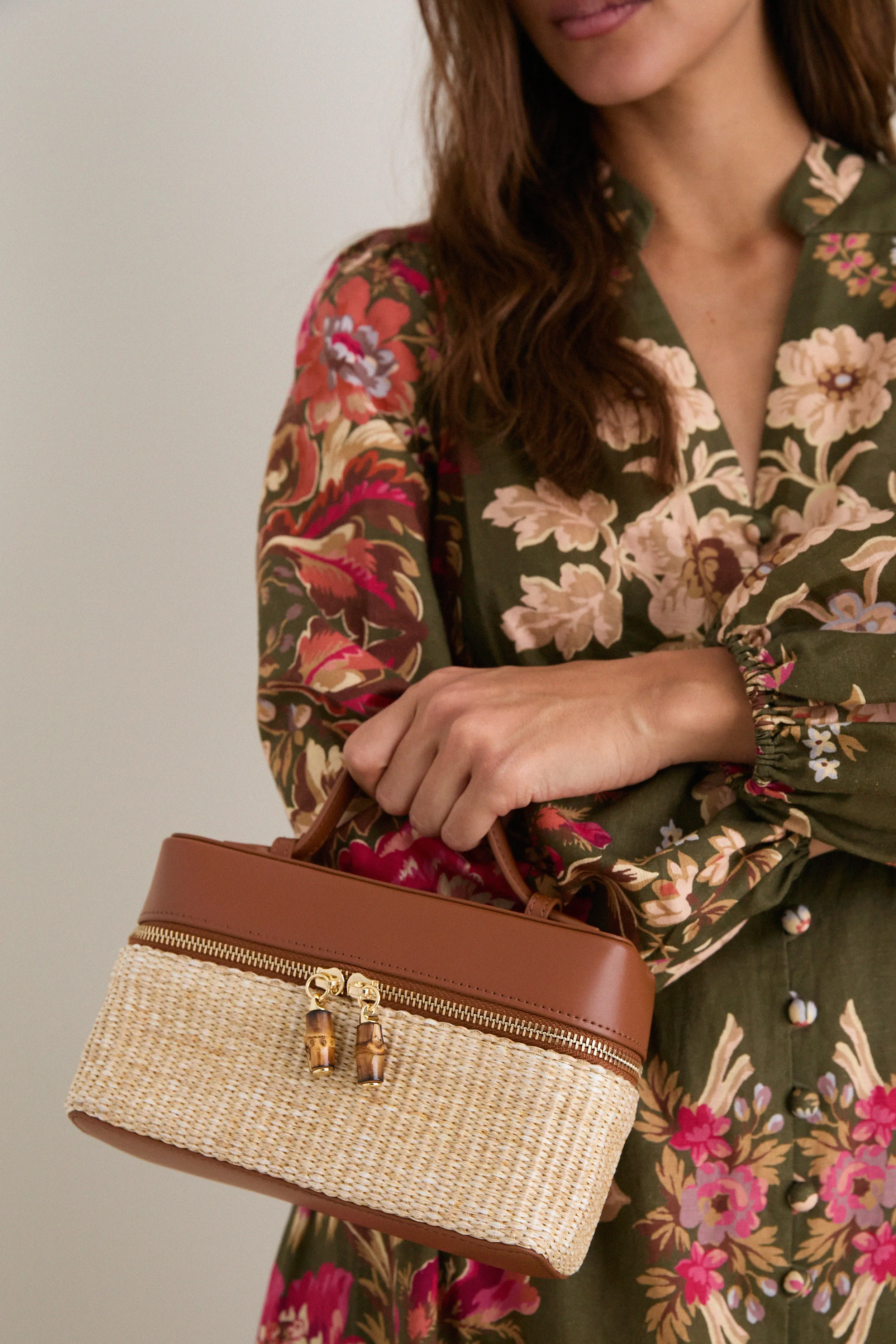 Cognac and Raffia Box Bag sold by Tuckernuck product image thumbnail 2