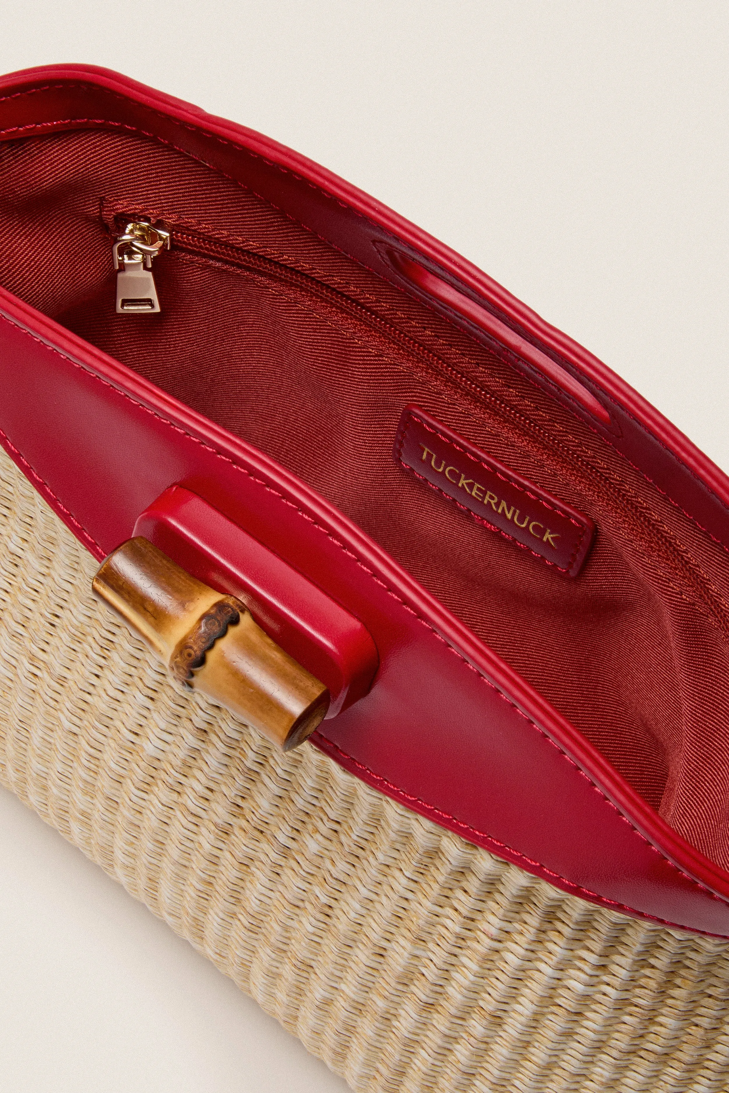 Cherry and Raffia Lock Clutch sold by Tuckernuck product image thumbnail 3