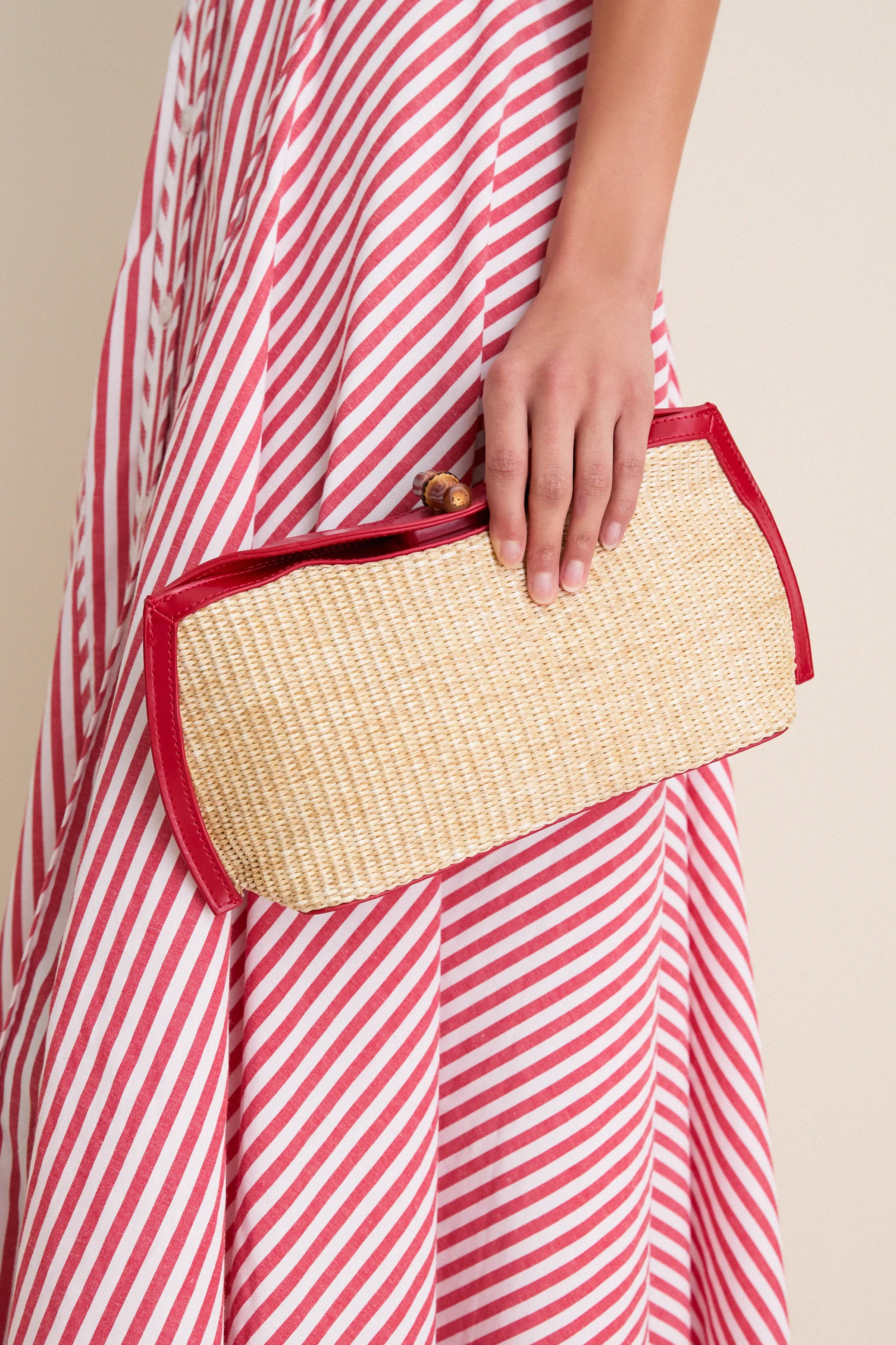 Cherry and Raffia Lock Clutch sold by Tuckernuck product image thumbnail 2