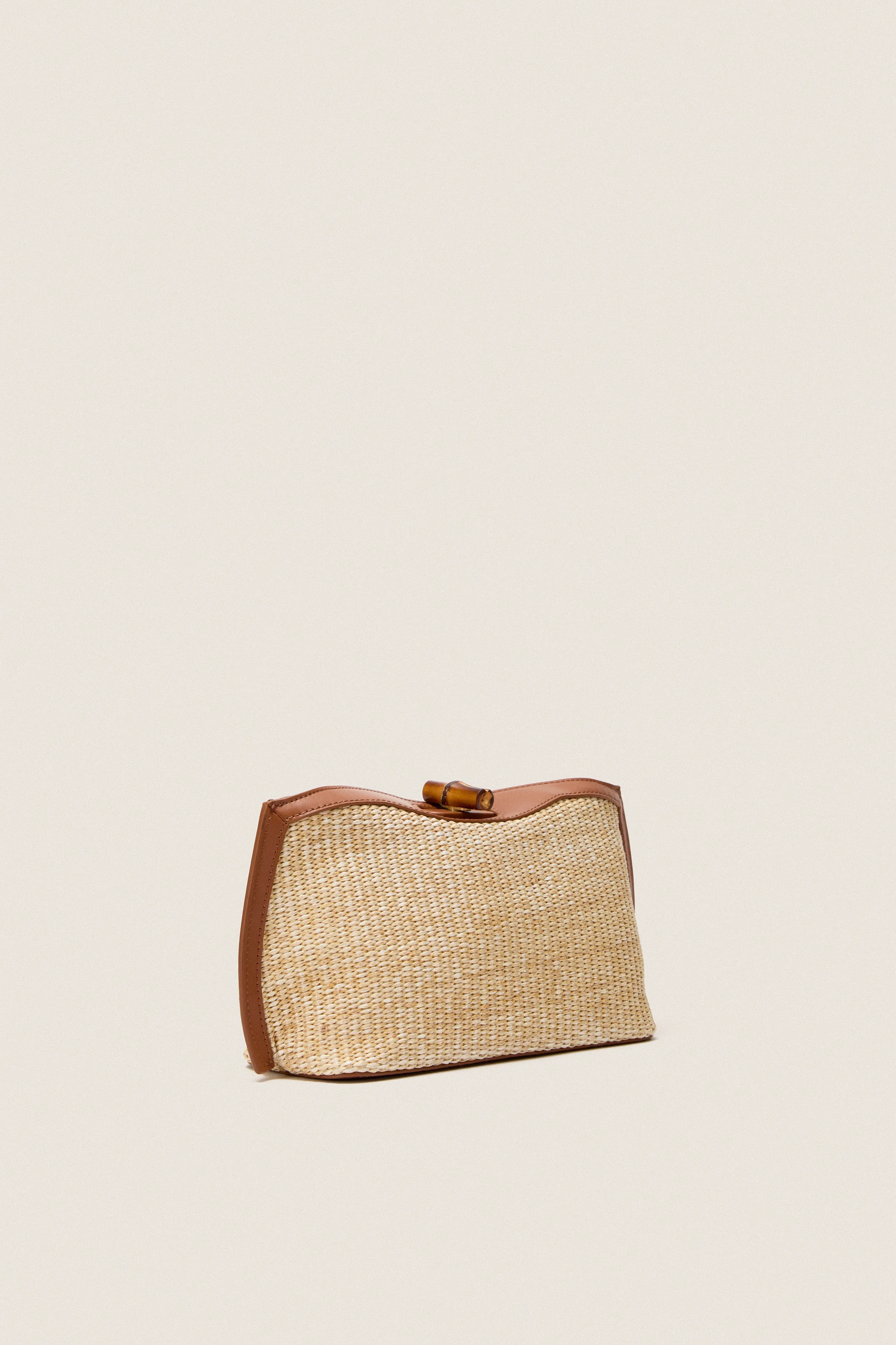 Cognac and Raffia Lock Clutch sold by Tuckernuck product image thumbnail 5