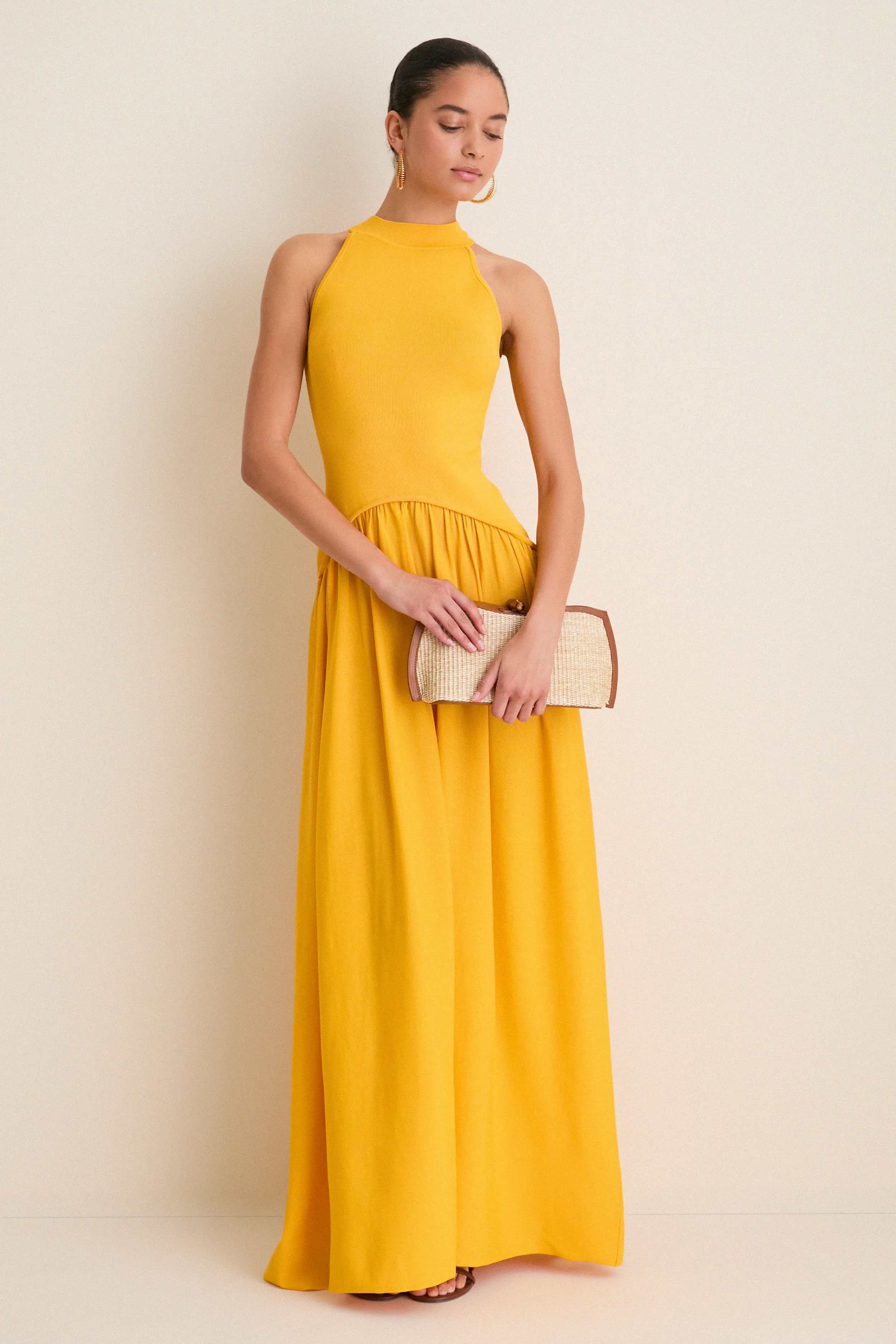 Cognac and Raffia Lock Clutch sold by Tuckernuck product image thumbnail 4